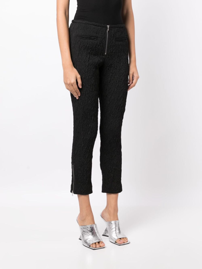Isabel Marant Crinkled Cropped Trousers In Black