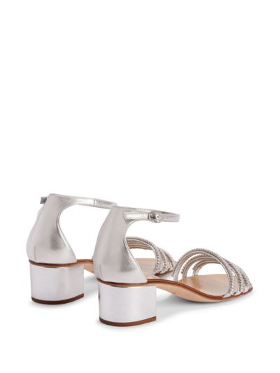 Giuseppe Zanotti Martha 40mm Metallic-effect Sandals In Silver
