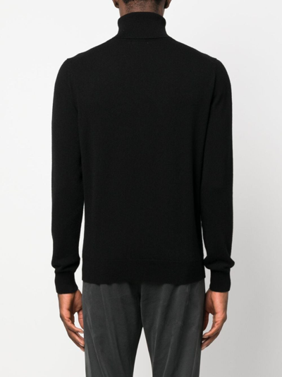 Shop Malo Roll-neck Cashmere Jumper In Black