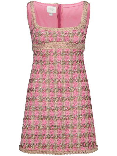 Shop Giambattista Valli Lurex Tweed Minidress In Pink