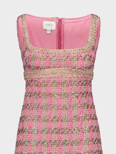 Shop Giambattista Valli Lurex Tweed Minidress In Pink