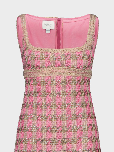 Giambattista Valli Lurex Tweed Mini Dress In Pink