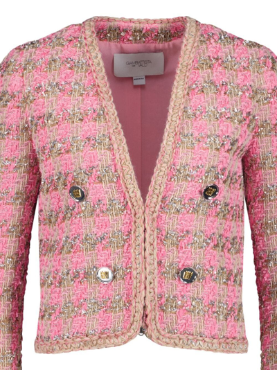 Shop Giambattista Valli Lurex Tweed Jacket In Pink