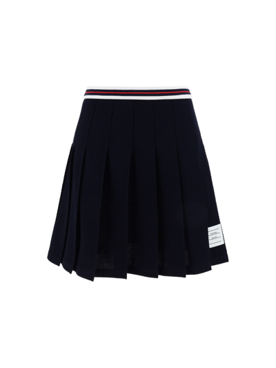 Shop Thom Browne Cricket Mini Skirt In Navy
