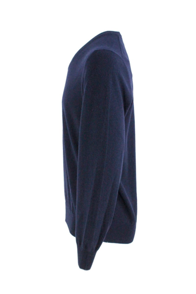 Shop Brunello Cucinelli 100% Cashmere V-neck Sweater In Blu
