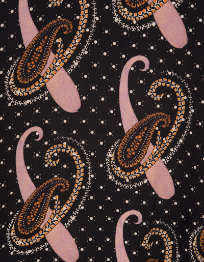 Shop Etro Stretch Silk Sweater With All-over Pink Paisley Pattern In Nero