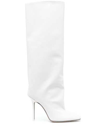 Shop Attico White Sienna 105 Leather Knee-high Boots