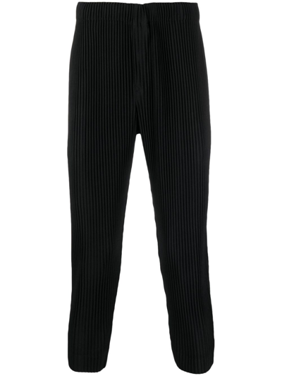 Shop Issey Miyake Mc July Plissé Tapered Trousers - Men's - Polyester In Black