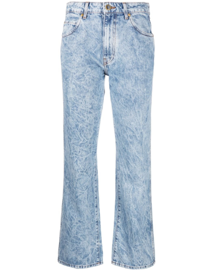 Shop Khaite The Vivian Bootcut Jeans - Women's - Cotton In Blue
