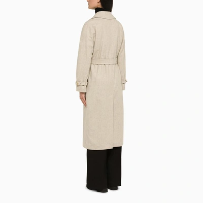 Shop Max Mara Sand Trench-style Coat In Beige