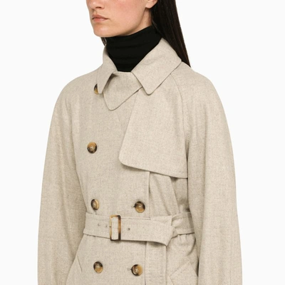 Shop Max Mara Sand Trench-style Coat In Beige