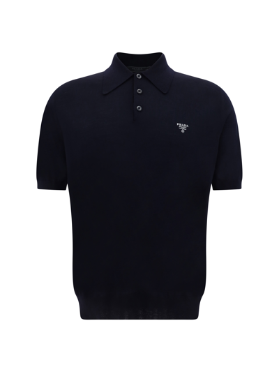 Shop Prada Polo Shirt In Bleu