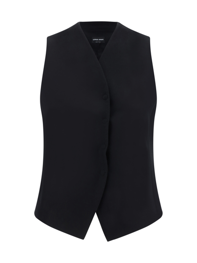 Shop Giorgio Armani Vest In Black Beauty