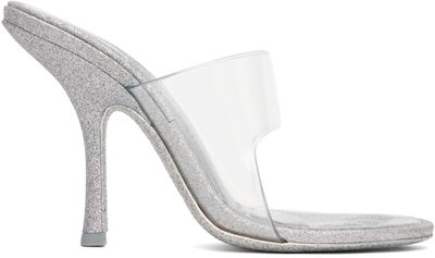 Shop Alexander Wang Silver Nudie 105 Heeled Sandals In 046 Silver