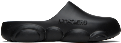 Shop Moschino Black Gummy Bear Slippers In 000 Nero