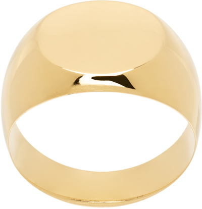 Shop Jil Sander Gold Classic Chevalier Ring In 710 - Gold