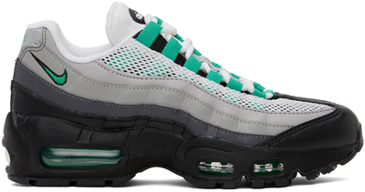 Shop Nike Gray & Green Air Max 95 Sneakers In Black/stadium Green-