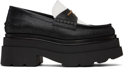 Shop Alexander Wang Black & White Carter Loafers In 965 Black/white