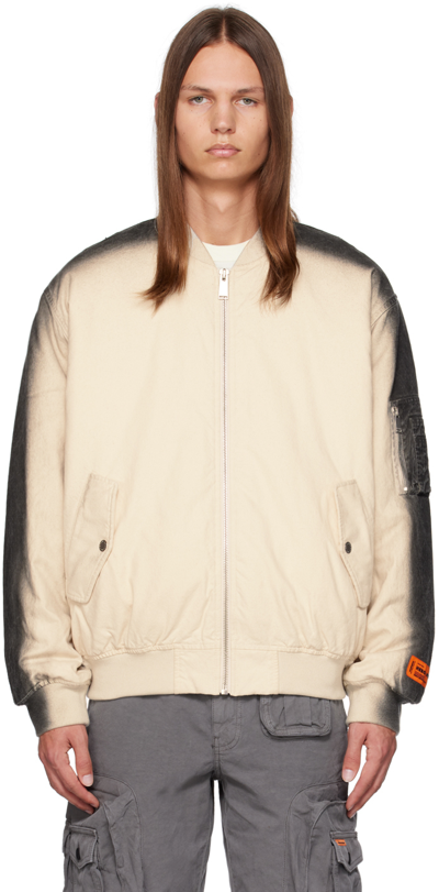 Shop Heron Preston Off-white Gradient Bomber Jacket In Black Spray