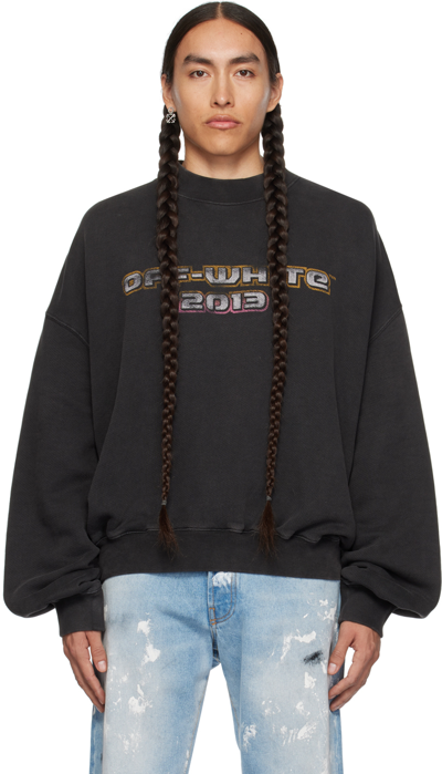 Shop Off-white Black Digit Bacchus Sweatshirt In Black Multic