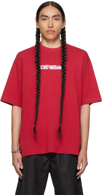Shop Off-white Red Printed T-shirt In Rio Red Whit
