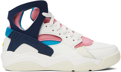 Shop Nike Off-white Air Flight Huarache Sneakers In Sail/midnight Navy-c