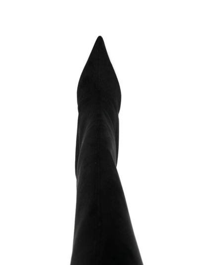 Shop Casadei Blade 110mm Thigh-high Suede Boots In Black