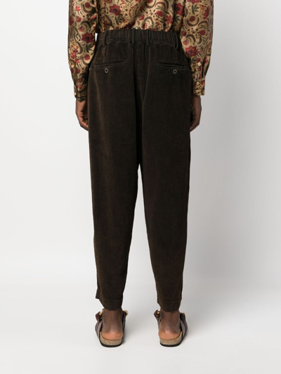 Shop Uma Wang Corduroy Straight-leg Trousers In Brown