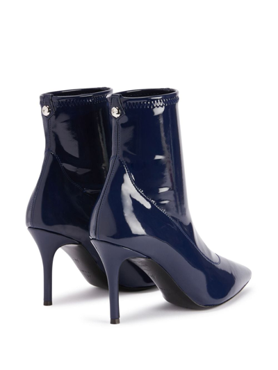 Shop Giuseppe Zanotti Mirea 90mm Leather Ankle Boots In Blue