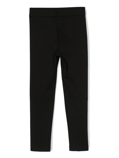 Shop John Richmond Junior Logo-embroidered Leggings In Black