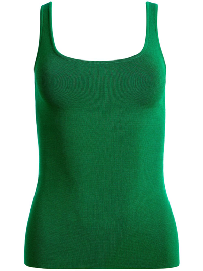 Shop Alice And Olivia Daryn Scoop-neck Knitted Top In Green