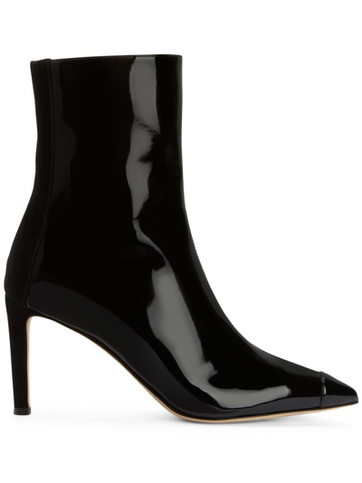 Shop Giuseppe Zanotti Mirea 85mm Leather Ankle Boots In Black