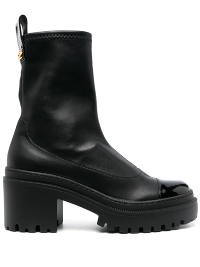 Shop Giuseppe Zanotti Vicentha 70mm Leather Ankle Boots In Black