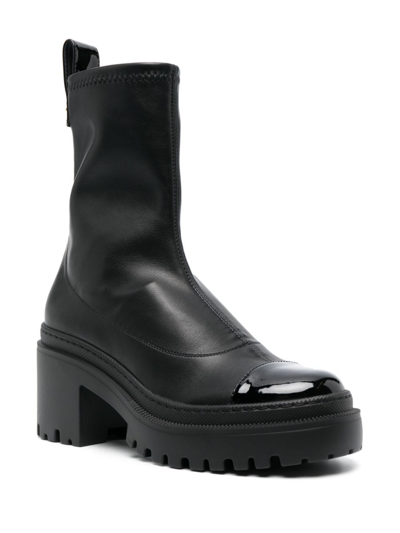 Shop Giuseppe Zanotti Vicentha 70mm Leather Ankle Boots In Black