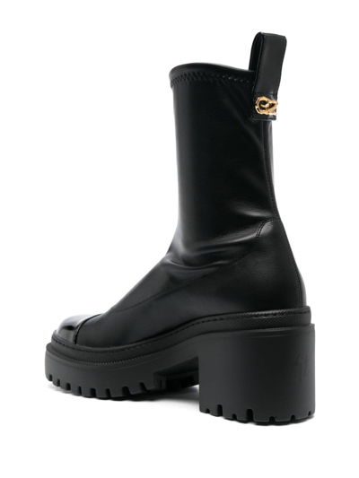 Shop Giuseppe Zanotti Vicentha 70mm Leather Ankle Boots In Black