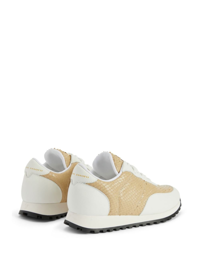 Giuseppe Zanotti Jimi Leather Low-top Sneakers In Neutrals