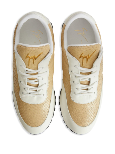Giuseppe Zanotti Jimi Leather Low-top Sneakers In Neutrals