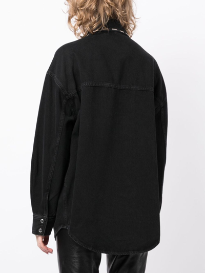 Shop Iro Danil Stud-embellished Denim Shirt In Black