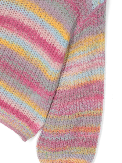 Shop Stella Mccartney Stripe-print Knitted Jumper In Pink