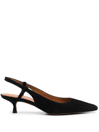 Shop Polo Ralph Lauren 50mm Pointed-toe Leather Pumps In Black