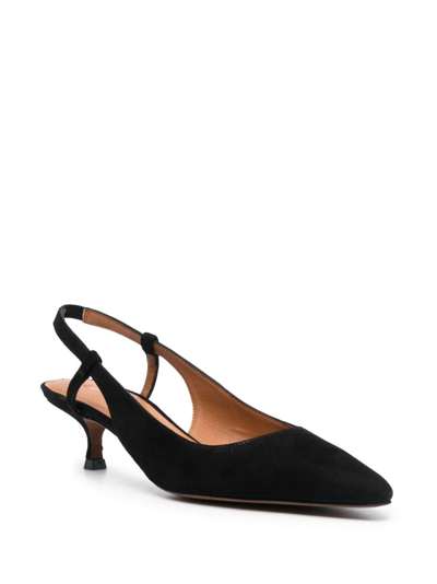 Shop Polo Ralph Lauren 50mm Pointed-toe Leather Pumps In Black