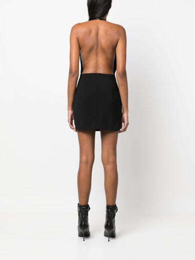 Dsquared2 Halterneck Open-back Minidress In Black