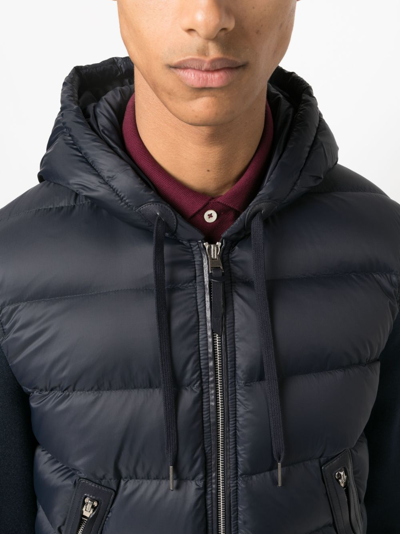 Shop Tom Ford Padded Drawstring-hooded Jacket In Blue