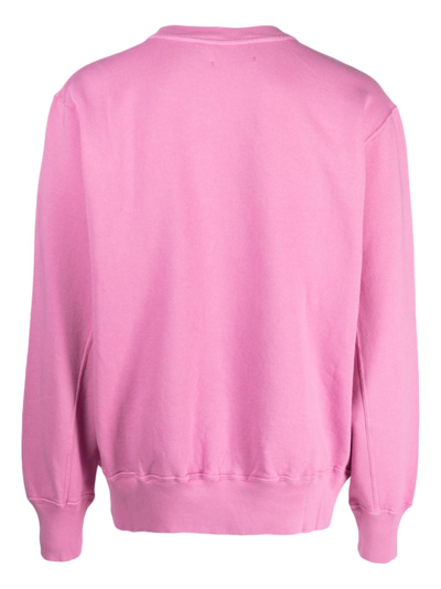 Shop Autry Logo-print Cotton Sweatshirt In Pink