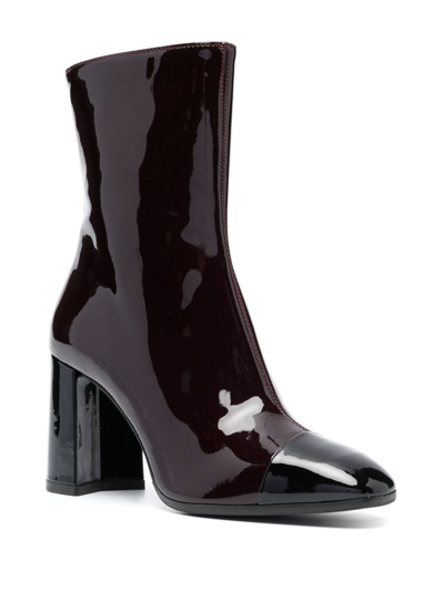 Carel Paris Esprit Patent Leather Ankle Boots In Brown