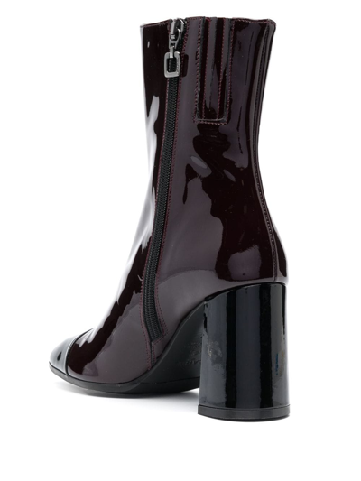 Carel Paris Esprit Patent Leather Ankle Boots In Brown