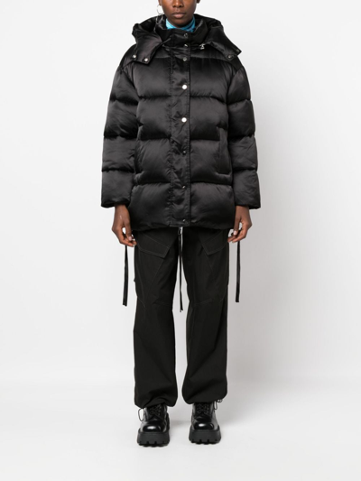 Shop P.a.r.o.s.h Detachable-hood Puffer Jacket In Black