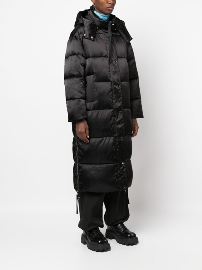 P.a.r.o.s.h Detachable-hood Long Padded Coat In Black
