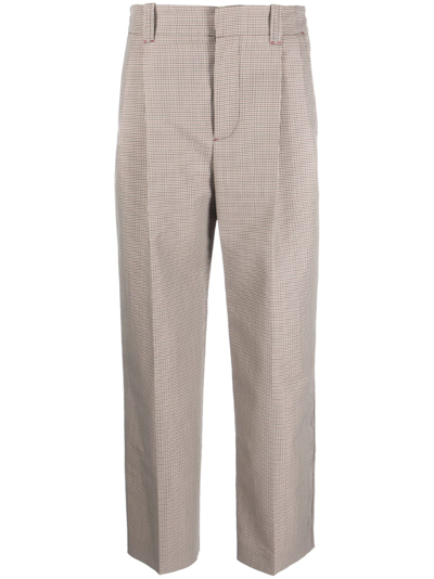 Shop Marni Pleated Cropped Trousers In Neutrals