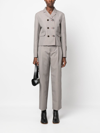 Shop Marni Pleated Cropped Trousers In Neutrals